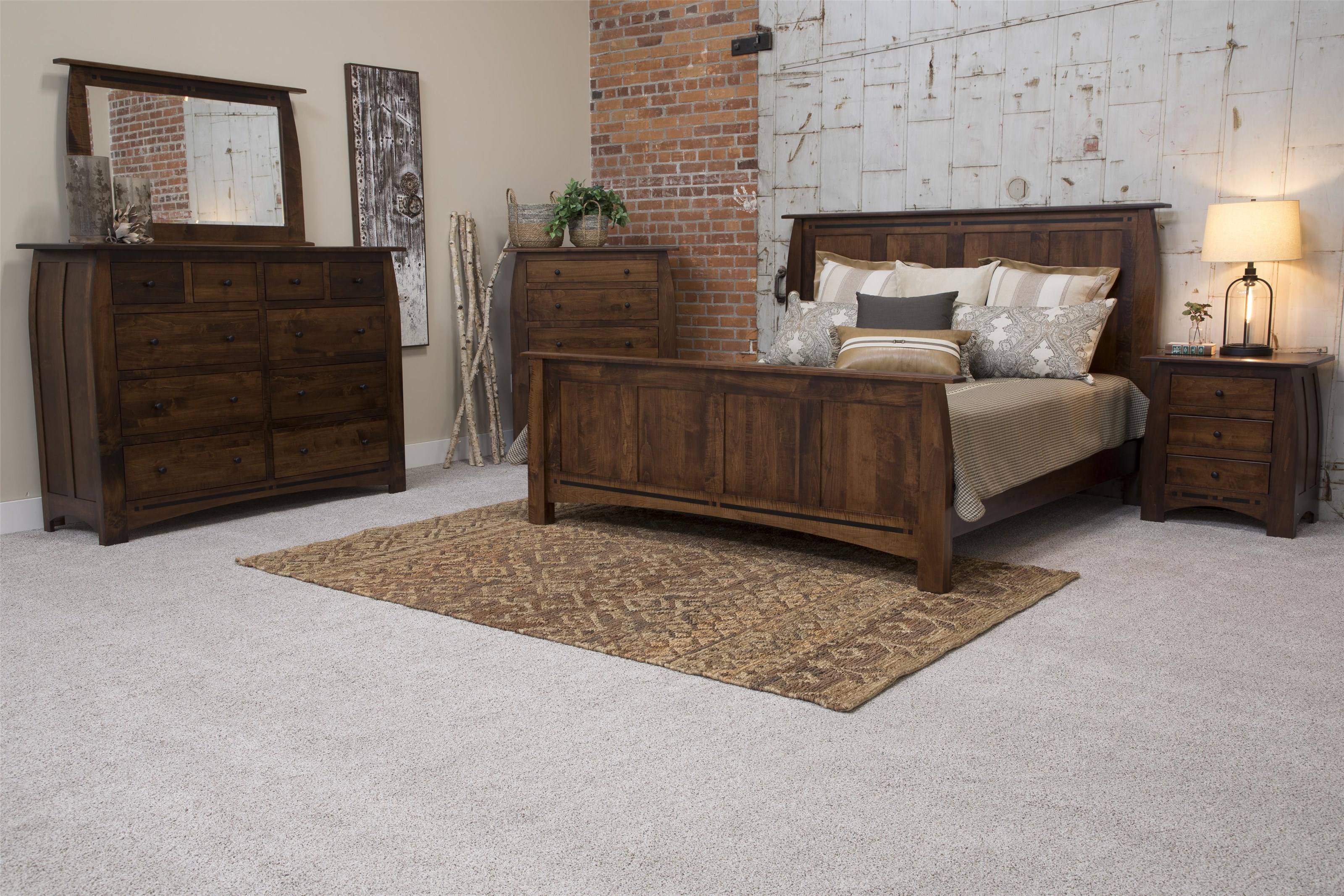 Indiana Amish Clark 4 Piece Amish King Bedroom Group Walker's
